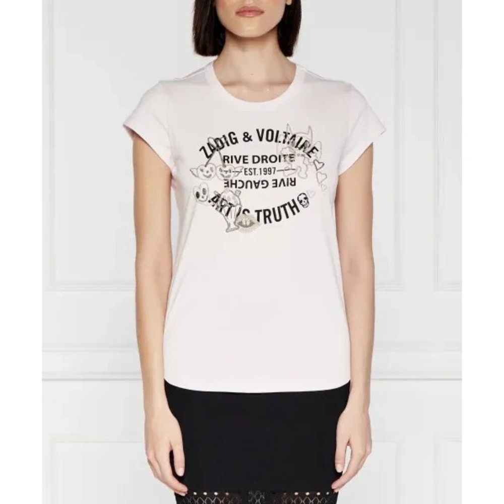 Zadig & Voltaire Women's Woop Ico Blason Art Is Truth T-Shirt Sz Large A011440